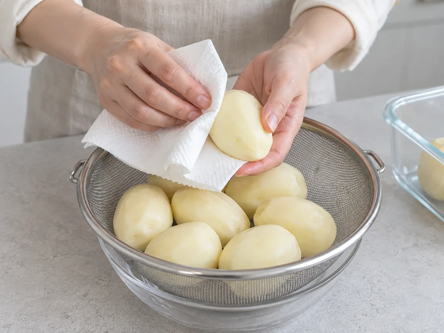 감자 데치거나 조리 후 냉동 3단계 (확대)