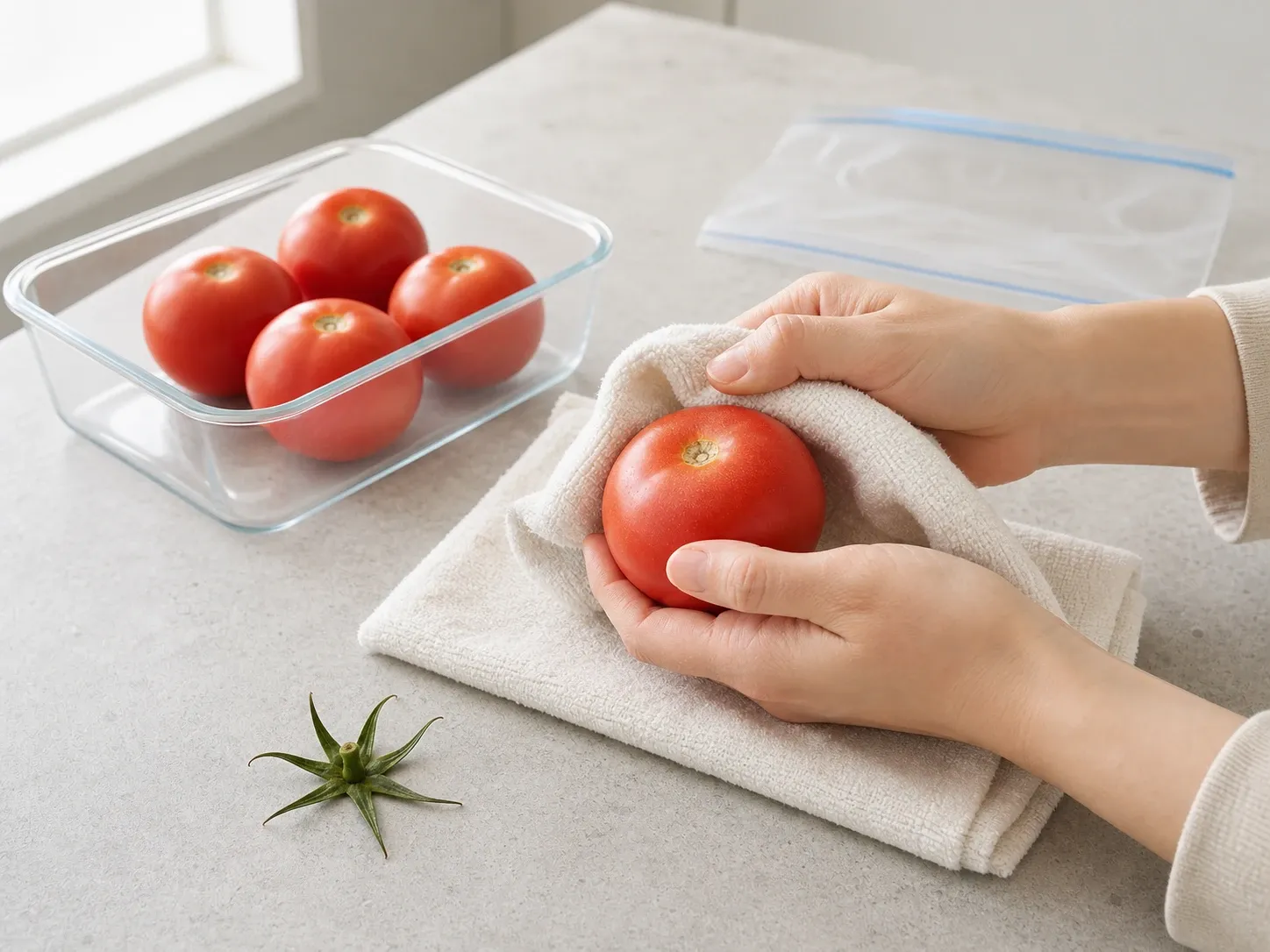 토마토 냉동 보관 (익힘·소스용) 1단계