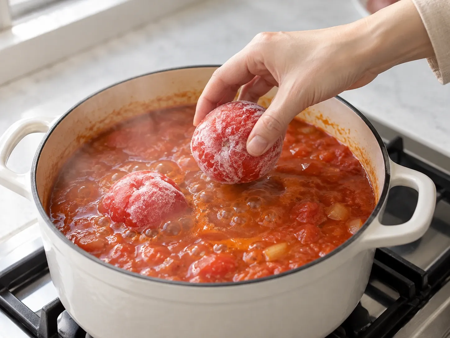 토마토 냉동 보관 (익힘·소스용) 4단계