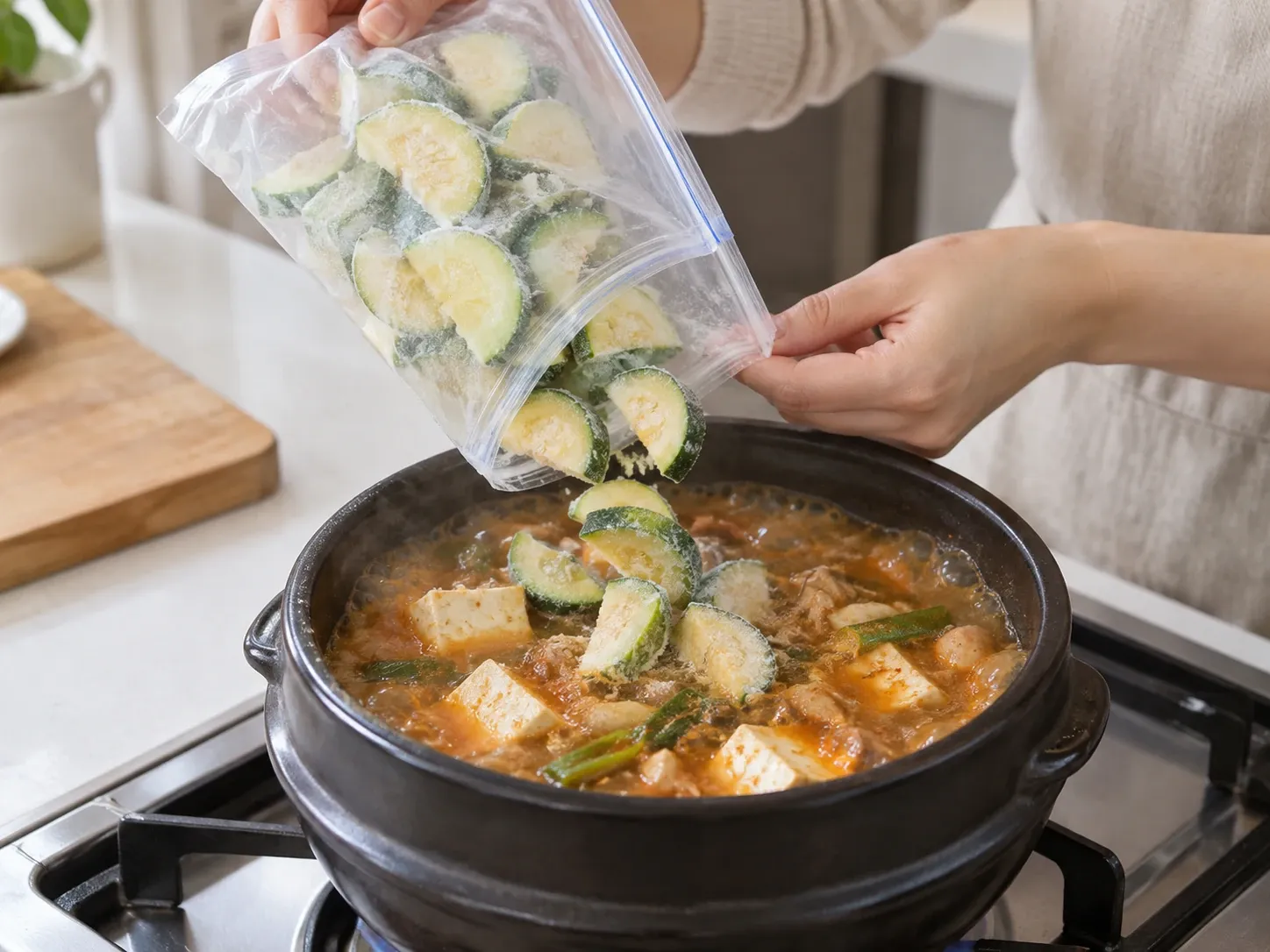 애호박 냉동 보관 (썰어서) 4단계