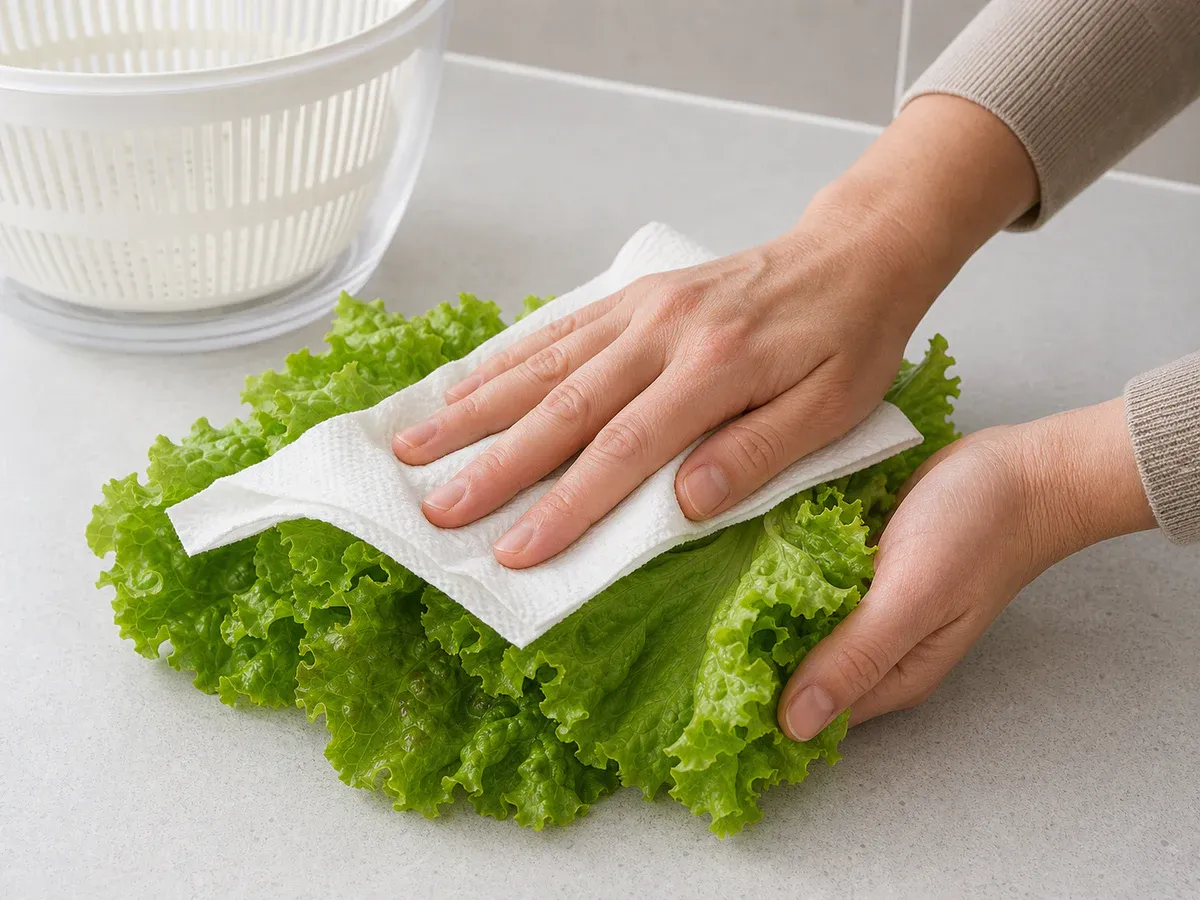 상추 씻었다면 물기 빼고 밀폐 냉장 1단계 (확대)