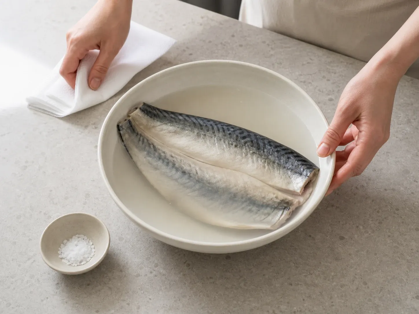 짠 간고등어 짠맛 빼기