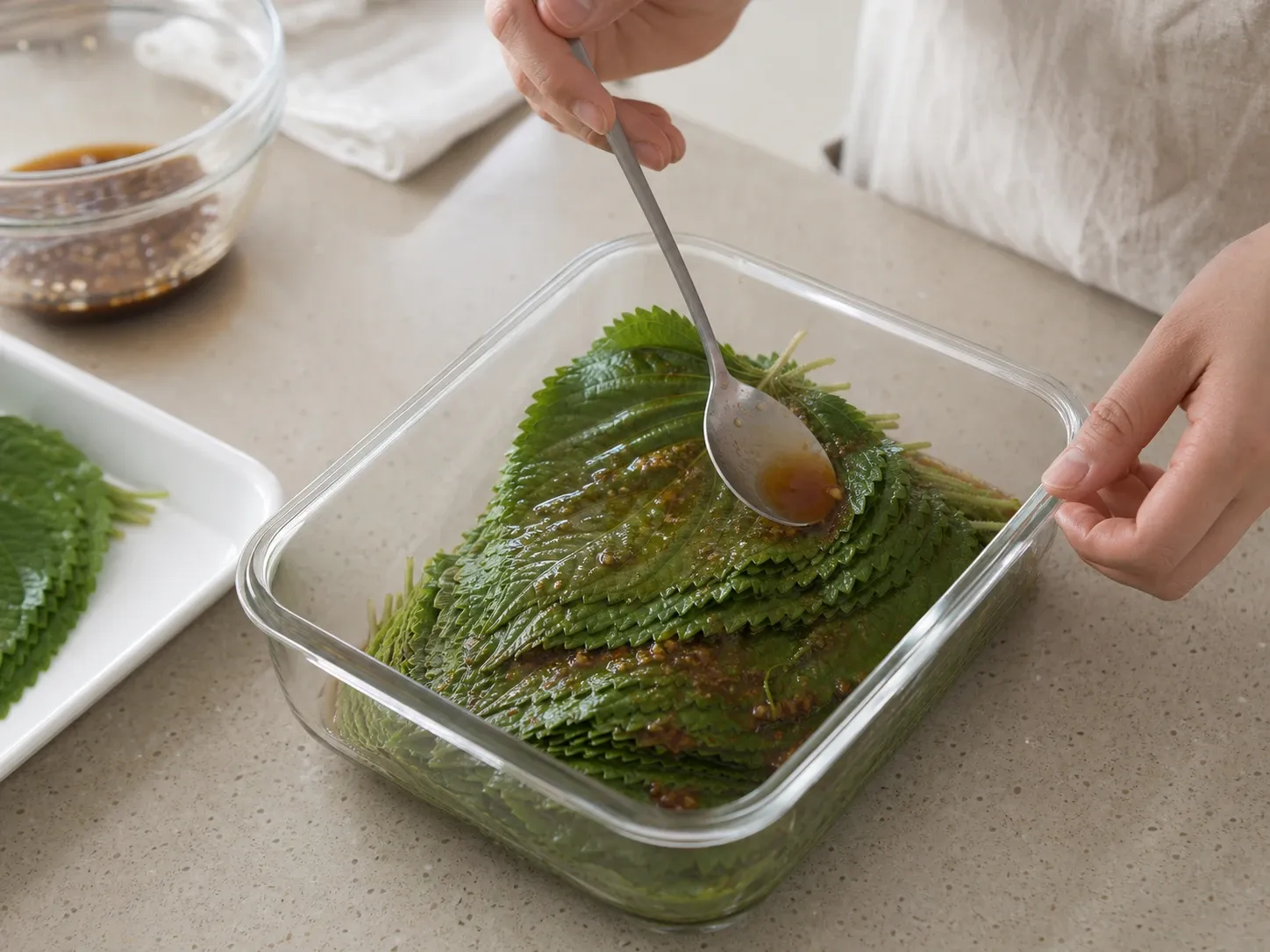깻잎 깻잎장아찌 3단계