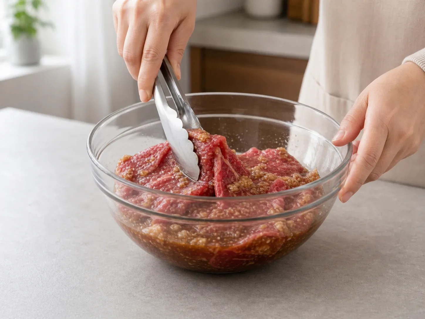 배 고기 재우는 배 양념 (불고기) 2단계