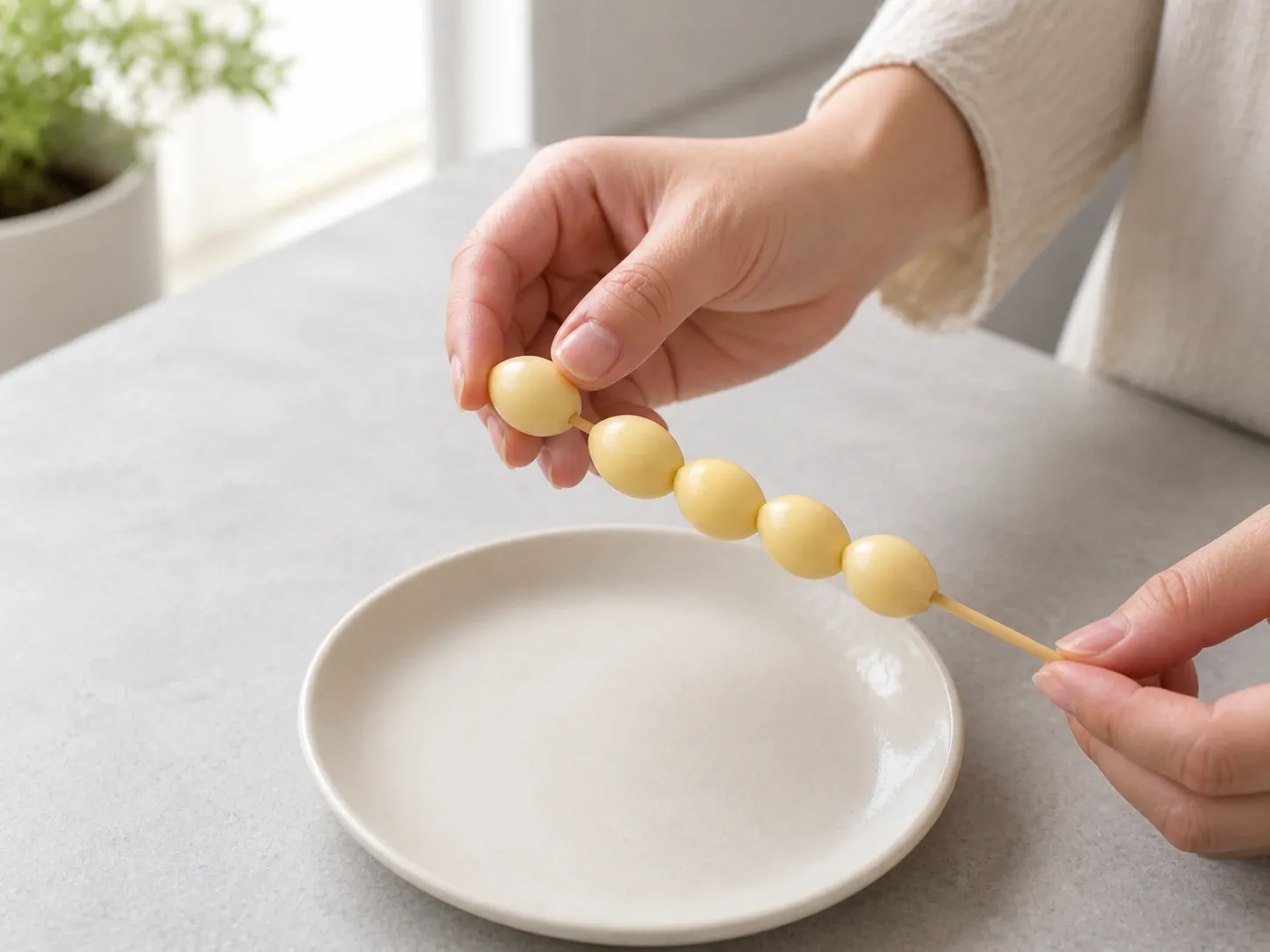은행 꼬치구이 (하루치 딱 맞게) 3단계 (확대)
