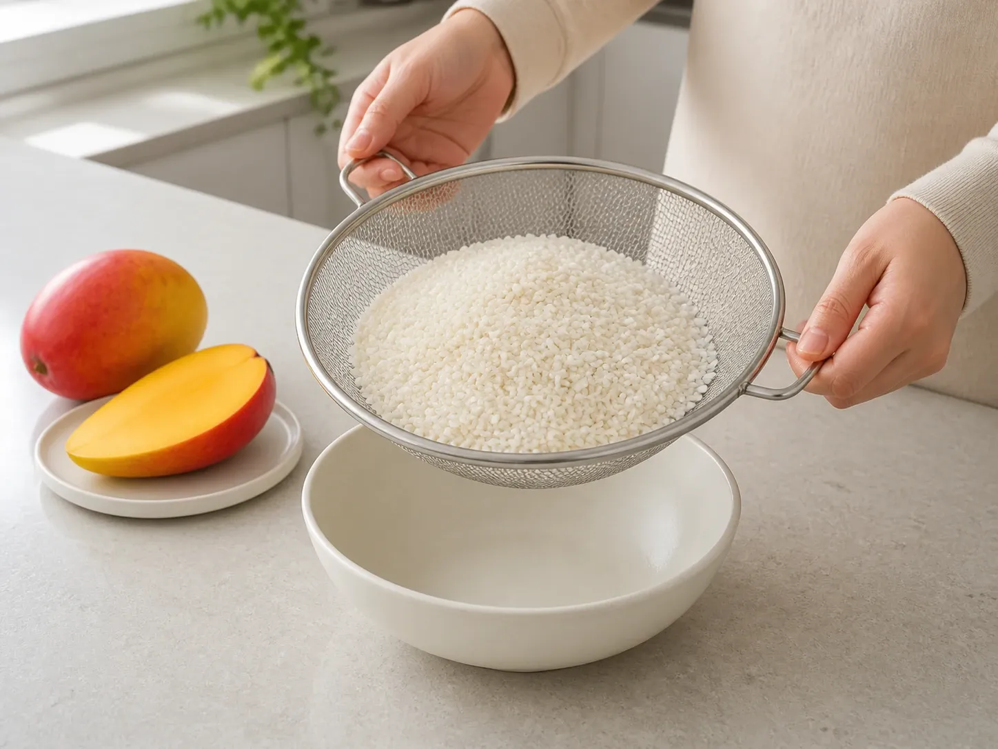 망고 망고 찹쌀밥 (밥솥으로) 2단계 (확대)