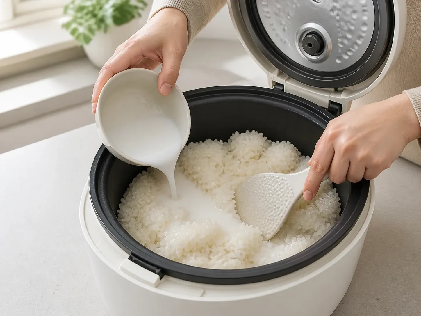 망고 망고 찹쌀밥 (밥솥으로) 5단계 (확대)