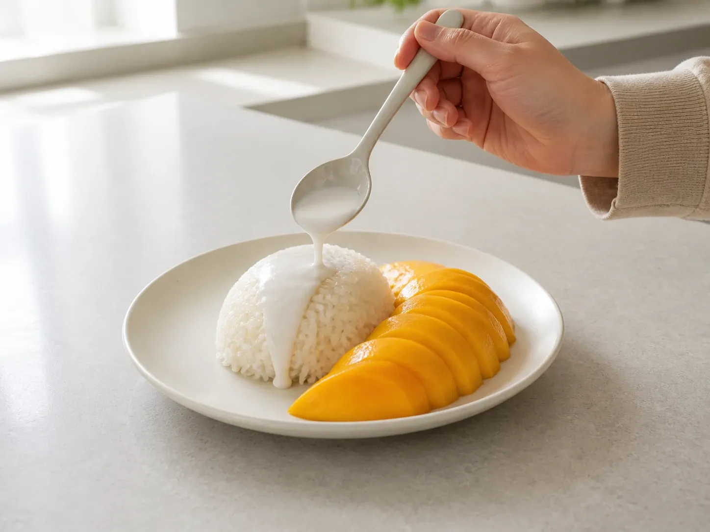 망고 망고 찹쌀밥 (밥솥으로) 7단계 (확대)