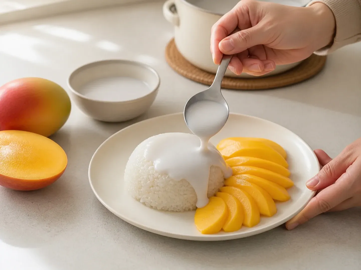 망고 망고 찹쌀밥 (밥솥으로) (확대)