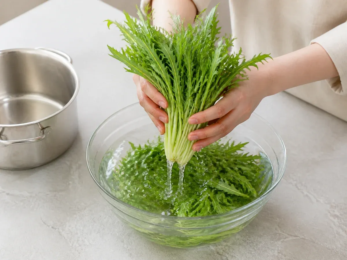 치커리 시들었으면 찬물에 잠깐 담가 되살리기 2단계 (확대)