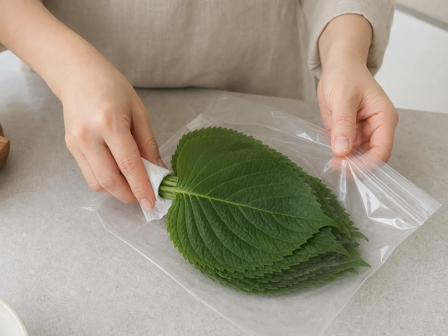 깻잎 시들었을 때 되살리기 3단계 (확대)