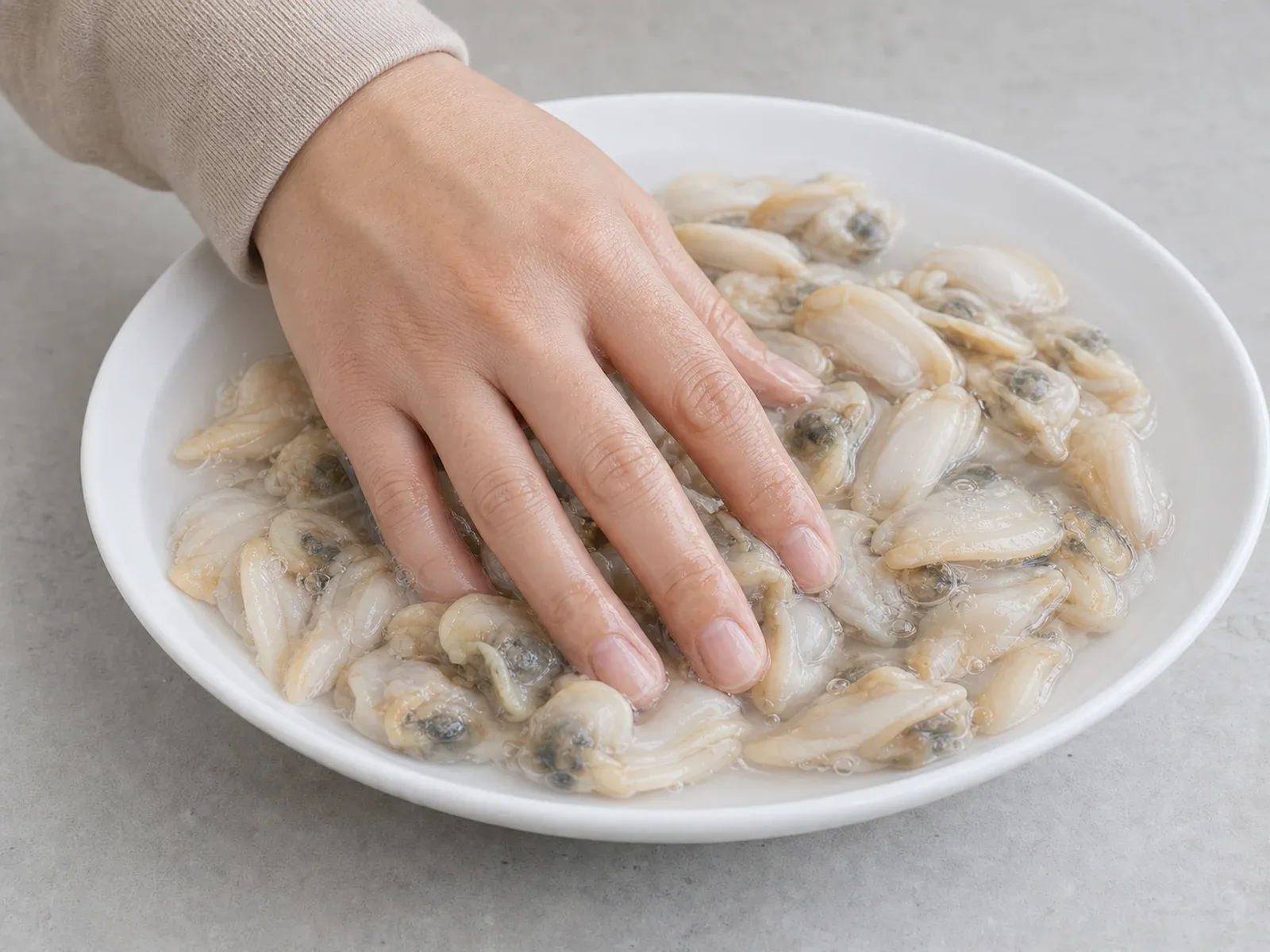 바지락 깐 바지락살 보관 1단계 (확대)